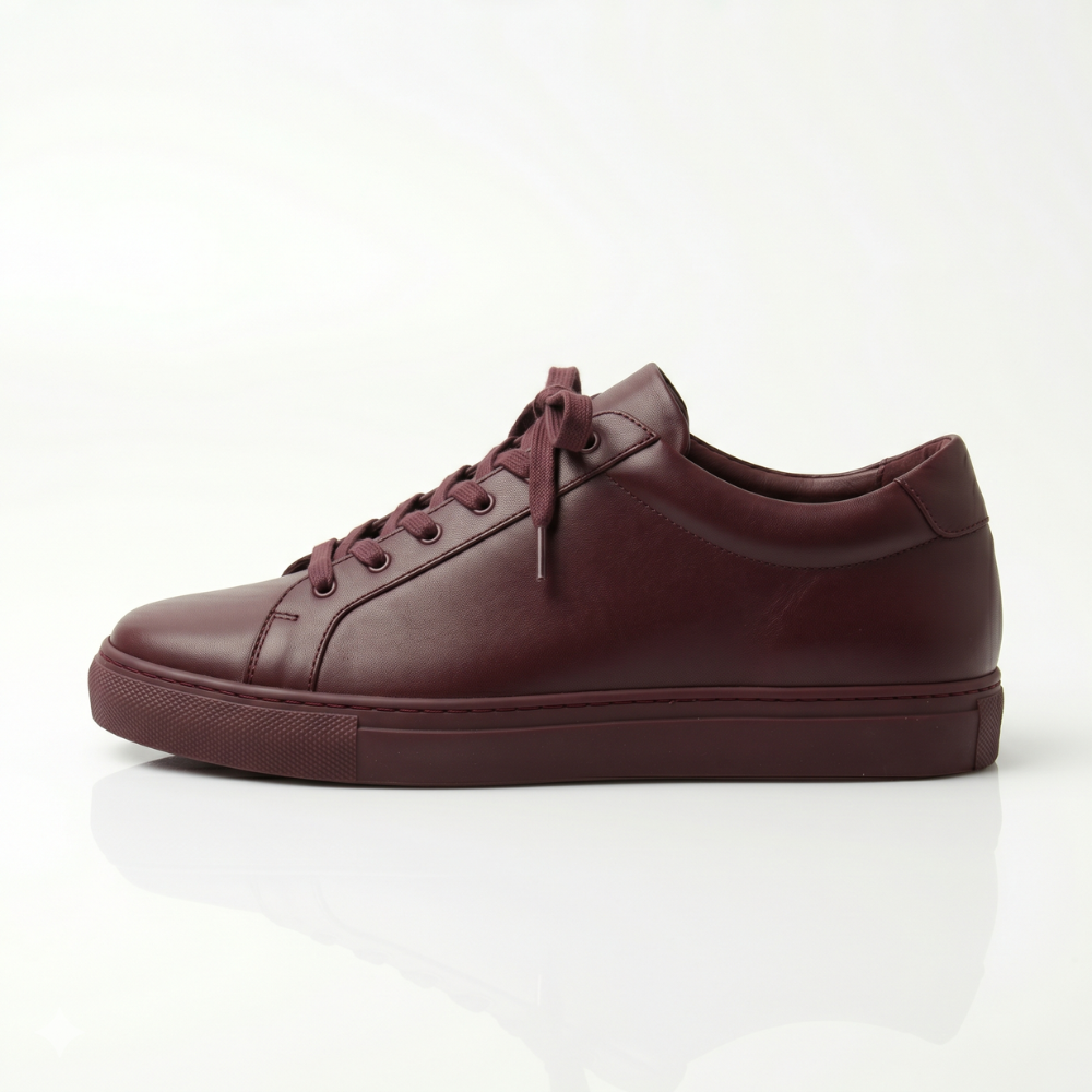 Burgundy Verona Leather Sneakers