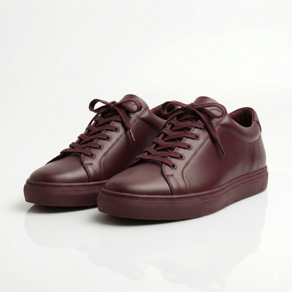 Burgundy Verona Leather Sneakers